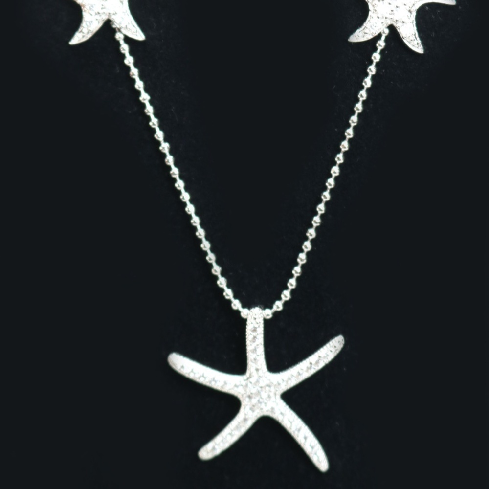 NEW!!! Silver & Topaz Starfish Pendant & Earrings - Picture 7 of 8